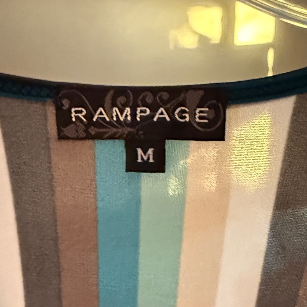 Rampage Multicolor Striped V-Neck Blouse - Picture 2 of 3